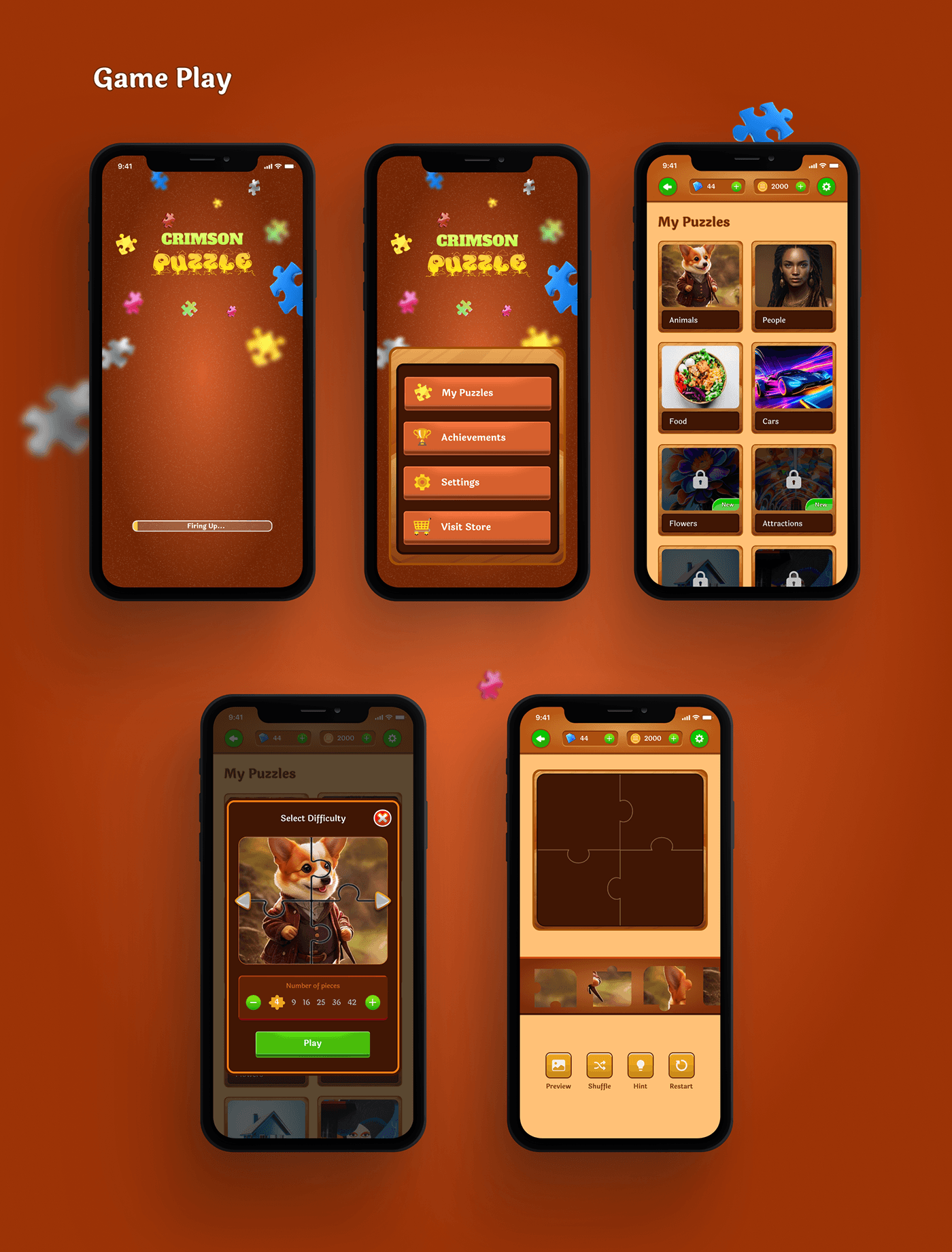 puzzle game mobile interface