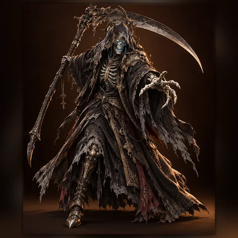 Scythe-wielding reaper 3D model preview