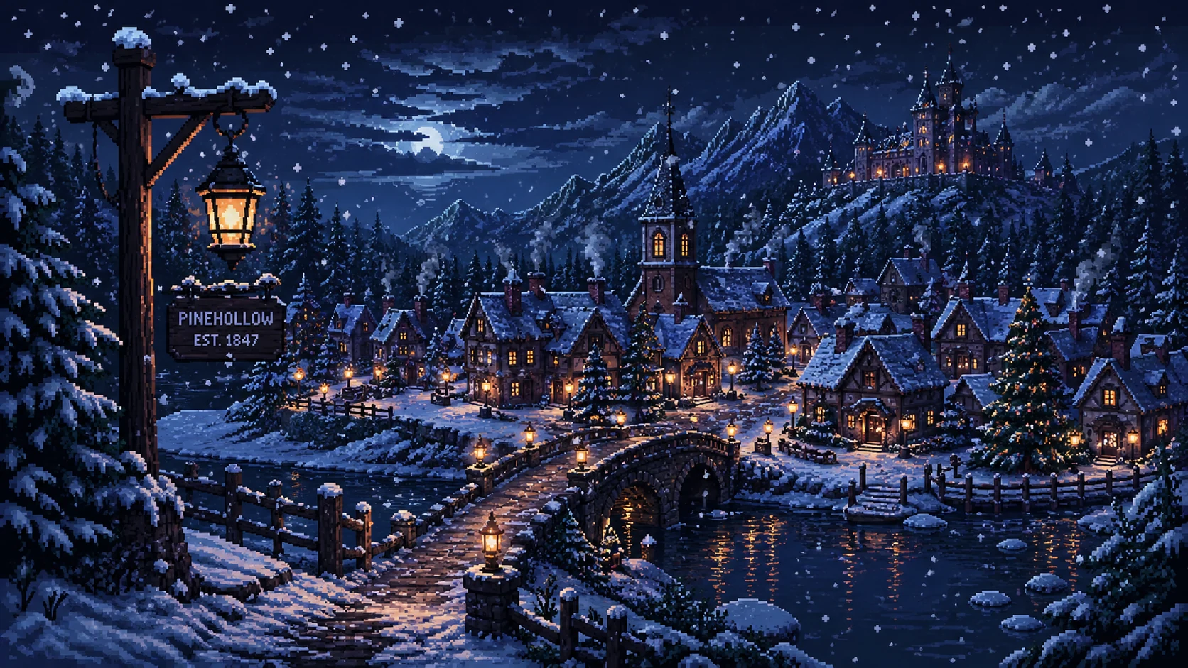 Pixel Platformer Tileset AI image prompt example 3