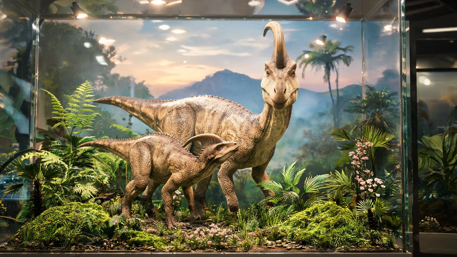 Close-up prehistoric dinosaur art concept image with crisp subject focus