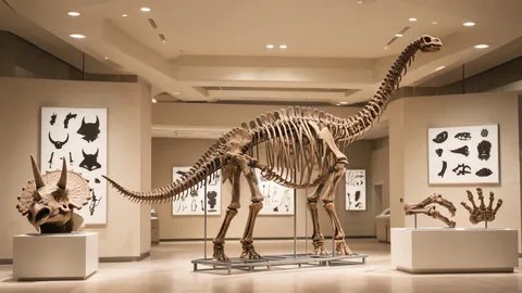 Wide-scene prehistoric dinosaur art visual with strong foreground and background separation