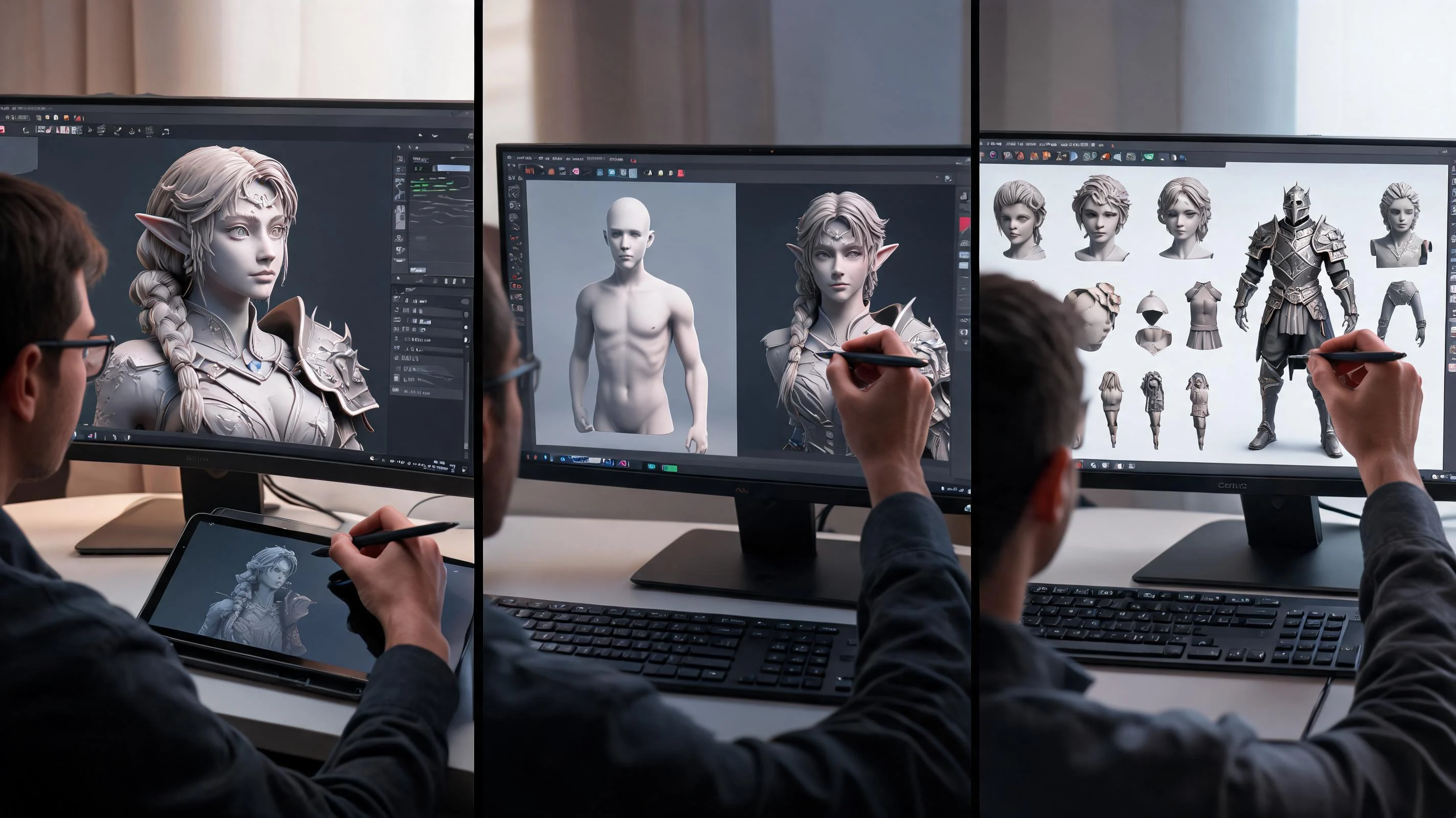 Criador de Personagens 3D com IA para Jogos — workflow proof visual evidence