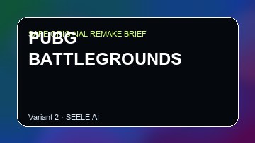 PUBG BATTLEGROUNDS original game remake reference artwork 2