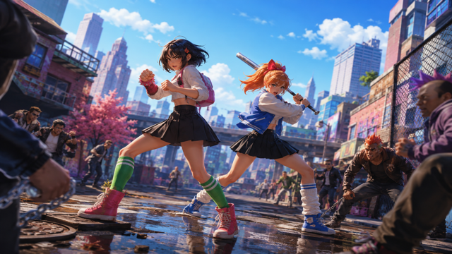 River City Girls original game remake reference artwork 1