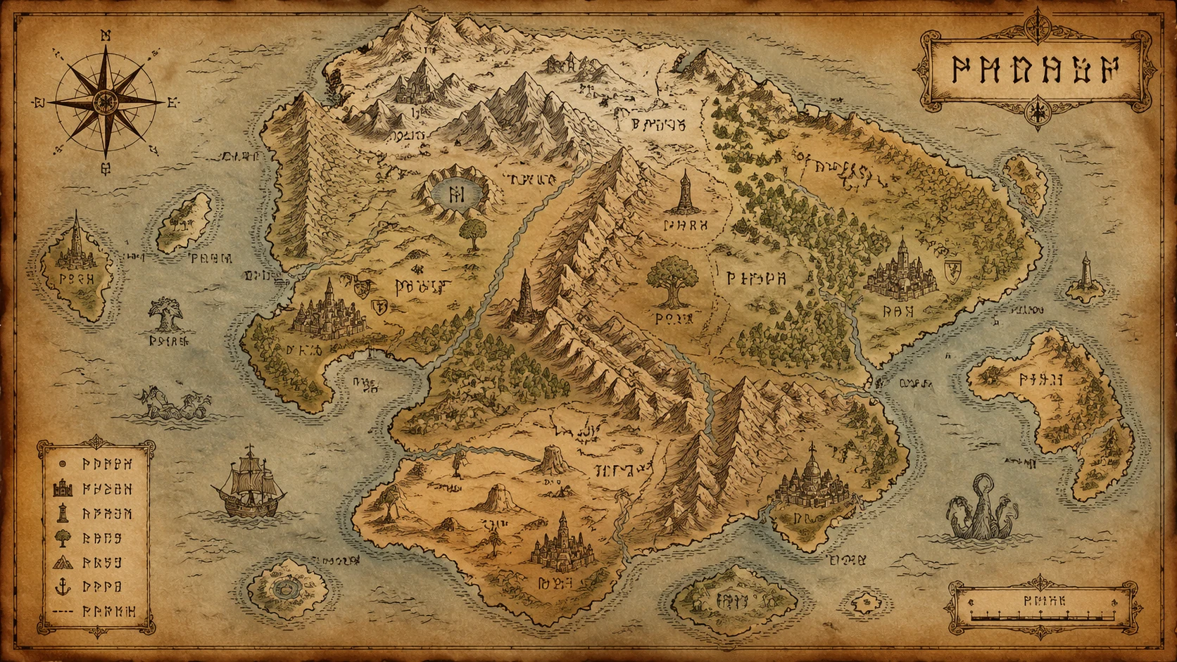Roguelike Dungeon Map AI image prompt example 1
