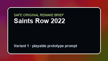 Saints Row 2022 original saints row 2022 custom game reference artwork 1