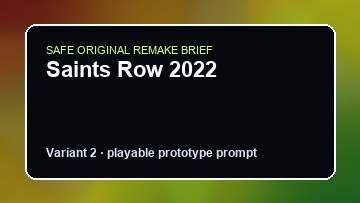 Saints Row 2022 original saints row 2022 custom game reference artwork 2