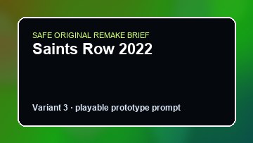 Saints Row 2022 original saints row 2022 custom game reference artwork 3