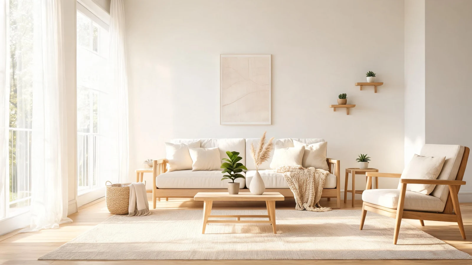 Create a Scandinavian living room style image