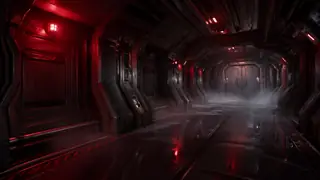 Sci-Fi Corridor Game Background AI image prompt example 2