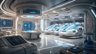 Sci-Fi Corridor Game Background AI image prompt example 3