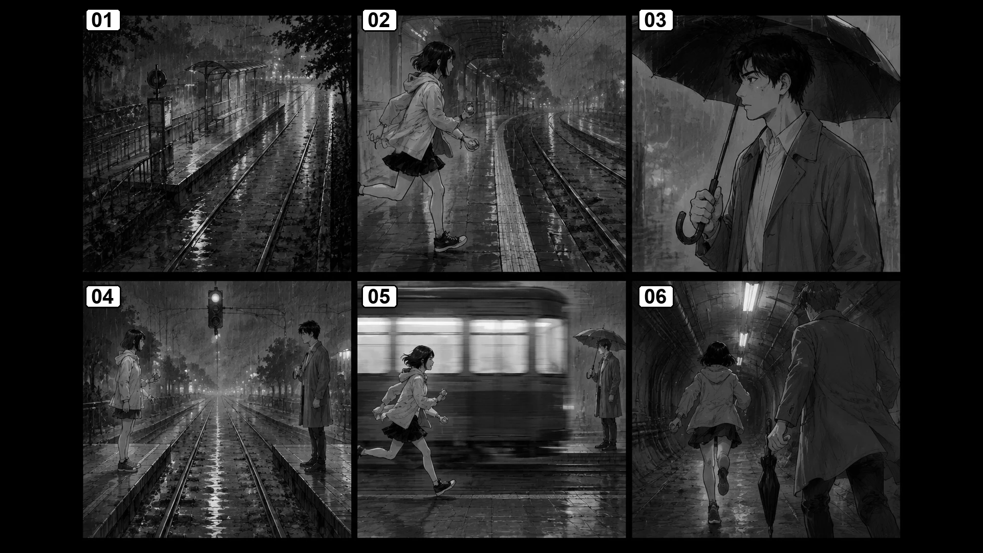 Black-and-white comic storyboard cover artwork for a script-to-storyboard workflow