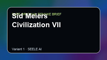 Sid Meiers Civilization VII Game Customer Remake preview
