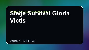 Siege Survival Gloria Victis Praetorians HD Remaster Custom Game Builder preview