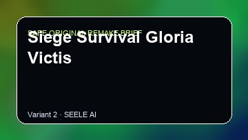 Siege Survival Gloria Victis original game remake reference artwork 2