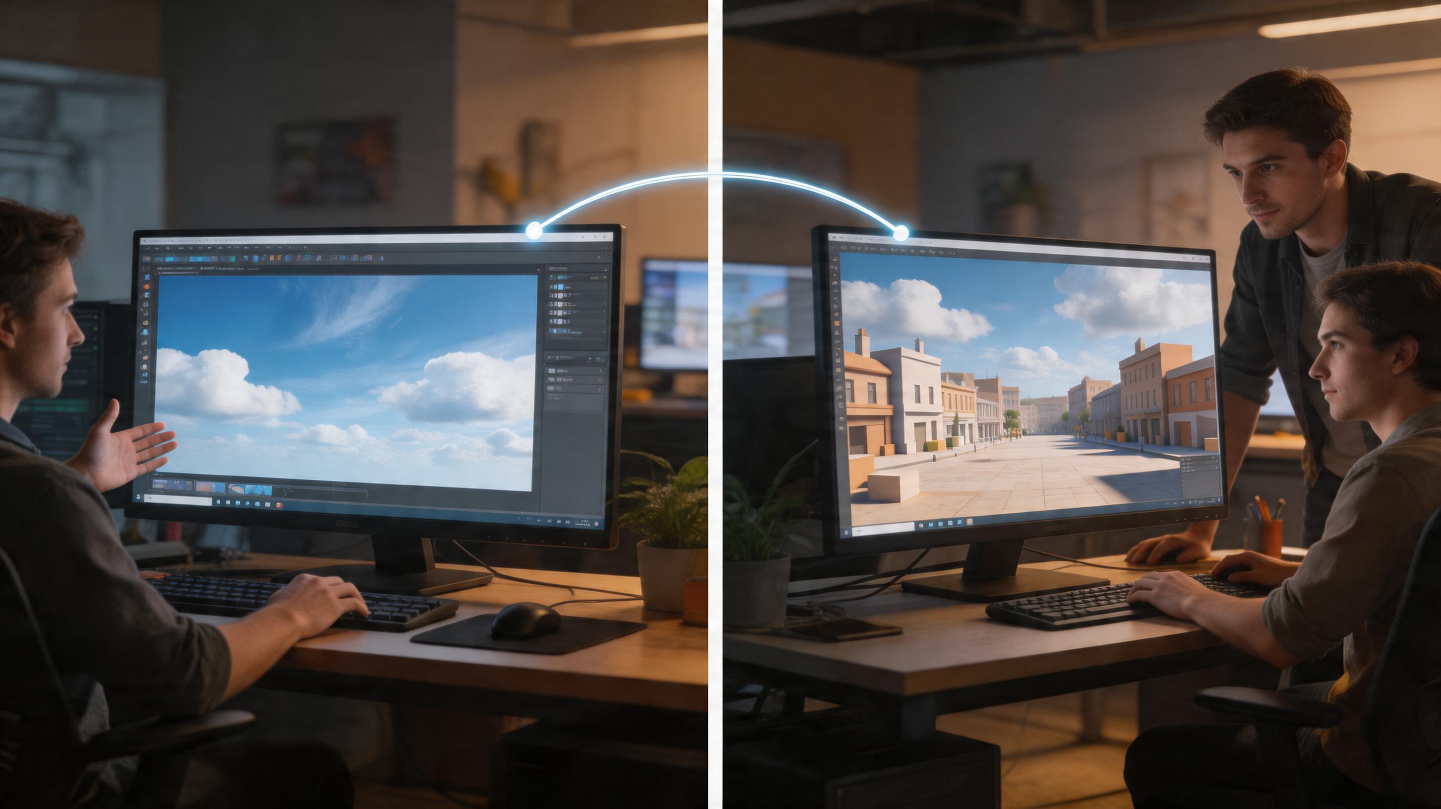 Clear review boundary illustration for AI Skybox Texture Generator