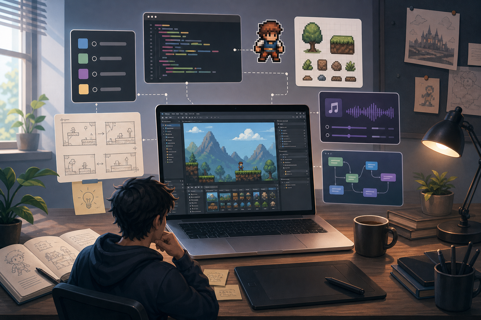 Solo Game Development Workflow: Cut Context Switching cover illustration
