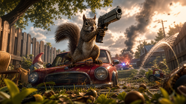 Squirrel with a Gun original game remake reference artwork 2