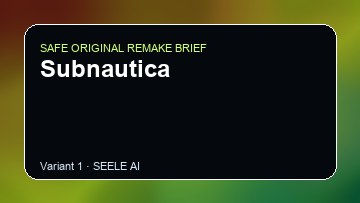 Subnautica Game Customer Remake preview