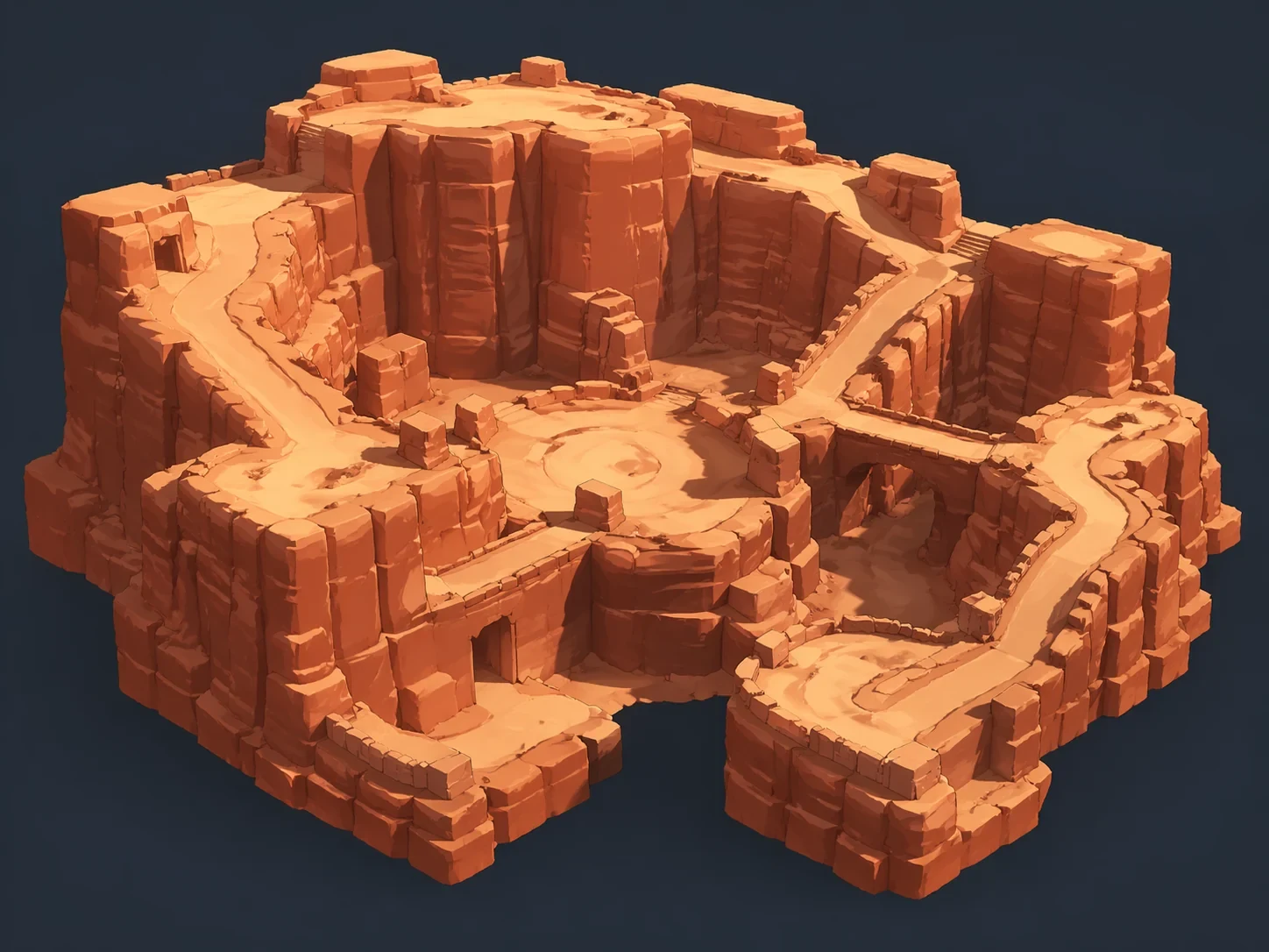 Stylized canyon terrain artwork used as the thematic cover for terrain generation