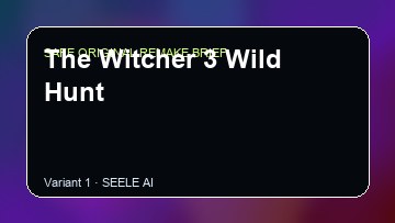 The Witcher 3 Wild Hunt Game Customer Remake preview