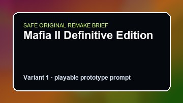 Mafia II Definitive Edition original mafia ii definitive edition custom game reference artwork 1