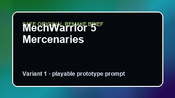 MechWarrior 5 Mercenaries Insurgency Sandstorm DIY Game Maker preview