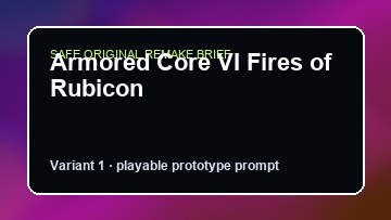 Armored Core VI Fires of Rubicon XCOM 2 Custom Game Builder preview