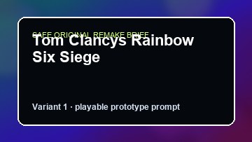 Tom Clancys Rainbow Six Siege original tom clancys rainbow six siege custom game reference artwork 1