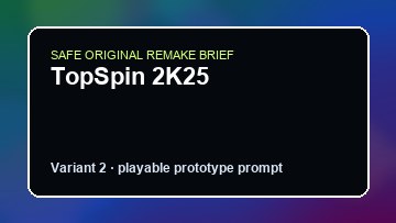TopSpin 2K25 original topspin 2k25 diy game reference artwork 2