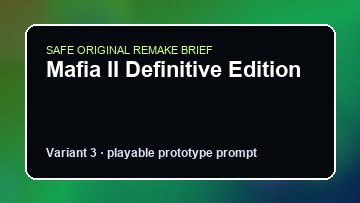 Mafia II Definitive Edition original mafia ii definitive edition custom game reference artwork 3