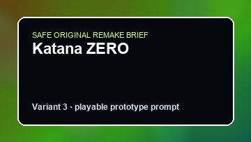 Katana ZERO original katana zero custom game reference artwork 3