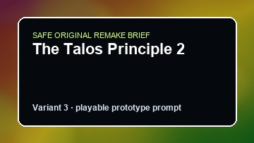 The Talos Principle 2 original the talos principle 2 custom game reference artwork 3