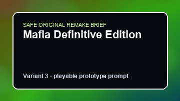 Mafia Definitive Edition original mafia definitive edition diy game reference artwork 3