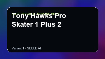 Tony Hawks Pro Skater 1 Plus 2 Game Customer Remake preview