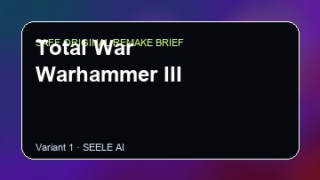 Total War Warhammer III Game Customer Remake preview