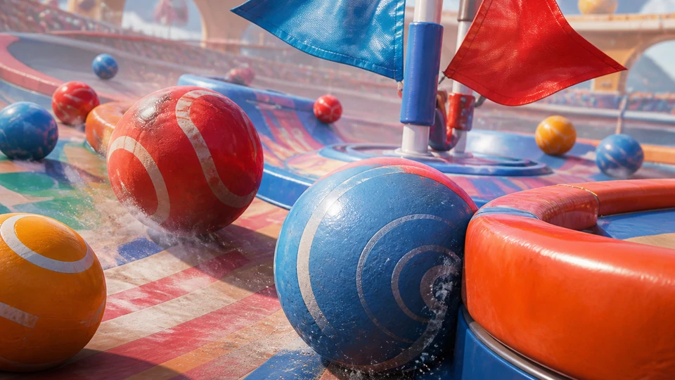 Close action view showing feedback from arena pressure and contested flags with material and motion detail