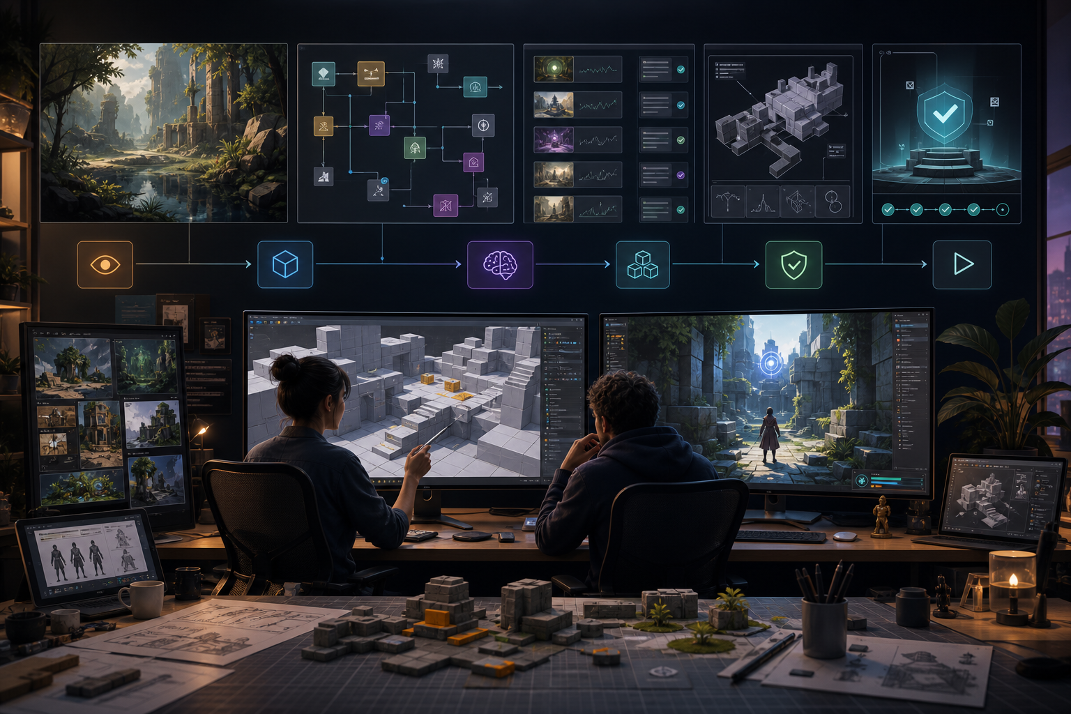 Unreal AI Game Workflow: From Visual Ambience to Safe Prototype hero image
