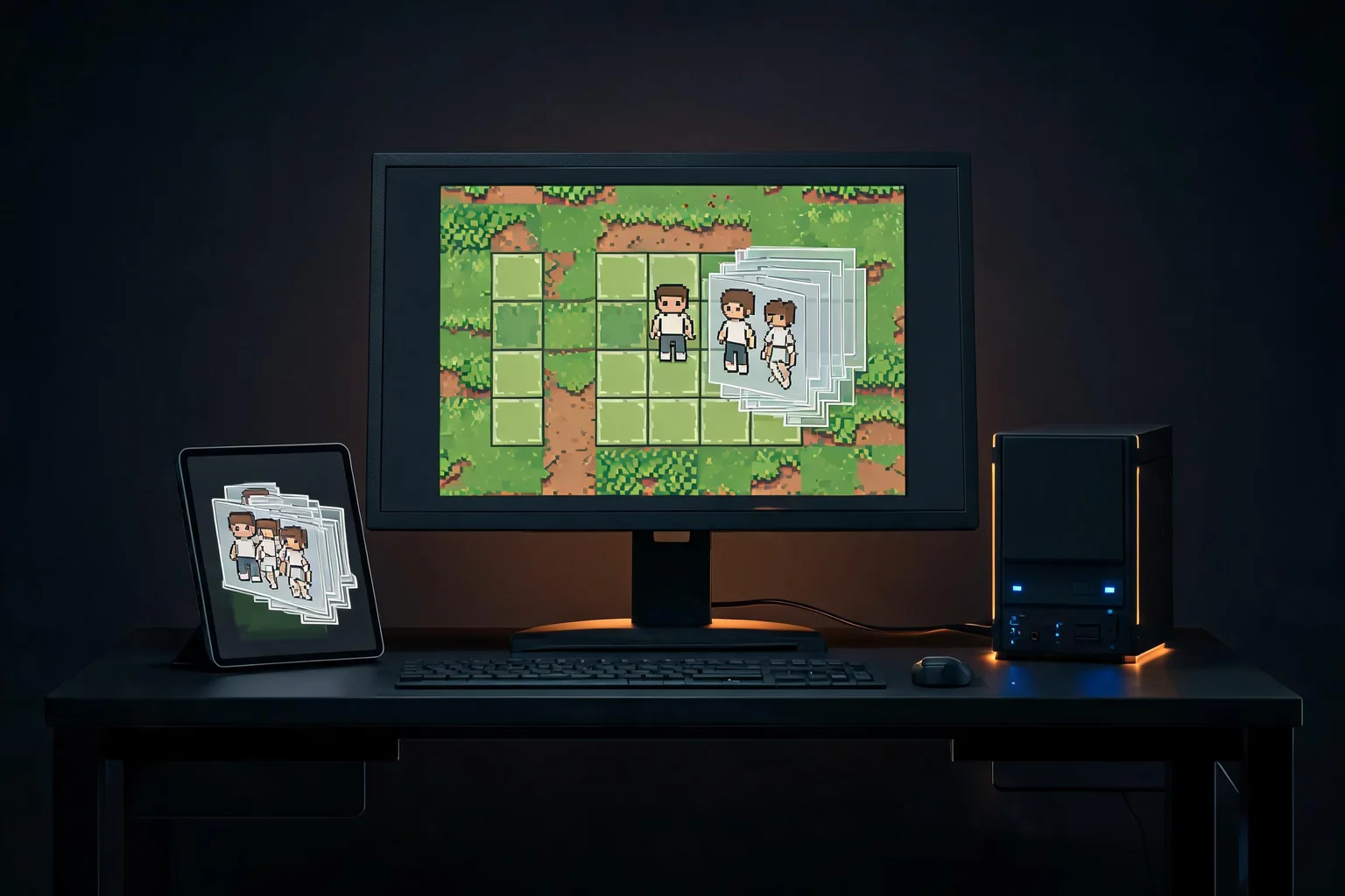 Unreal Engine 2D and Paper2D Game Development Guide editorial cover illustrating Paper2D sprites, flipbooks, orthographic camera, and collision UI and packaging