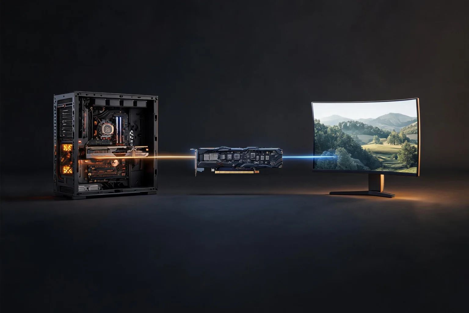 Unreal Engine AMD GPU and Driver Guide workflow diagram illustrating Explain identify the actual bottleneck instead of buying by brand tier using Ryzen compile workload and Radeon GPU and VRAM as the visible checkpoints.