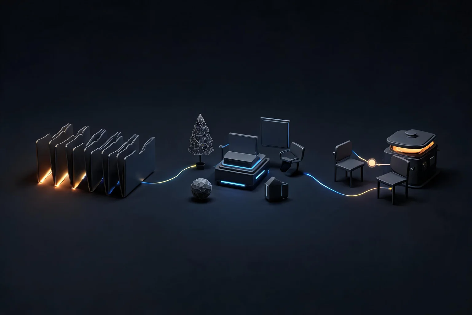 Unreal Engine Asset Management and Content Browser Guide workflow diagram illustrating Explain match geometry, materials, animation, hierarchy, and interchange needs using Content Browser folders and Primary Assets and Asset Manager as the visible checkpoints.