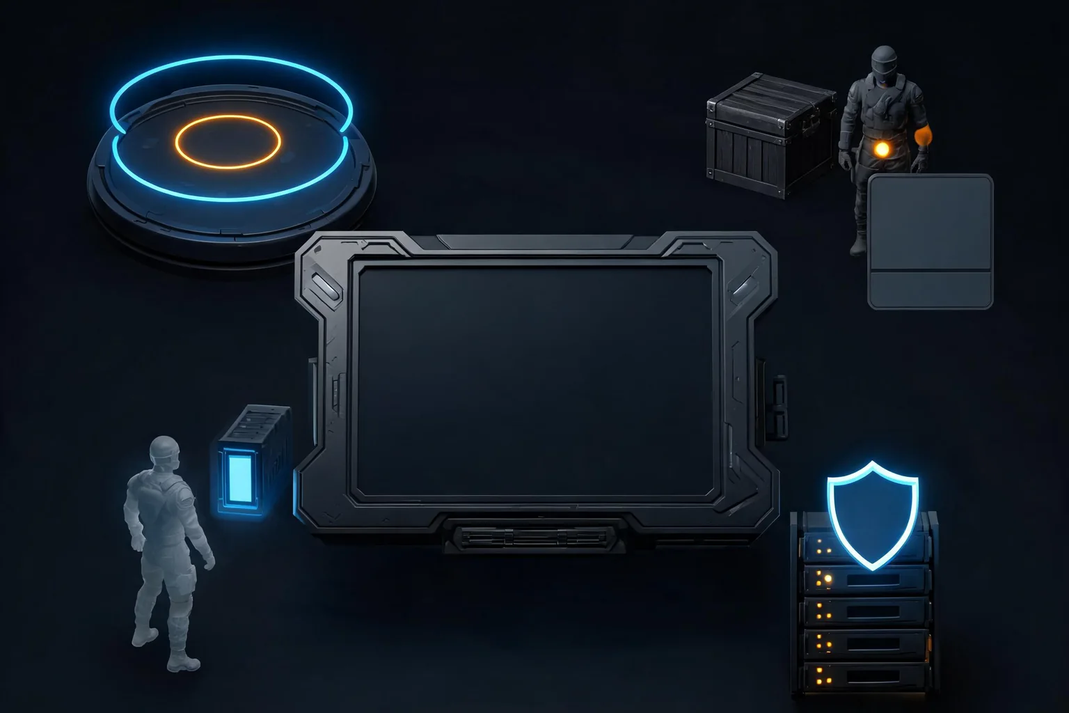 Unreal Engine Battle Royale Gameplay Systems Guide editorial cover illustrating match lifecycle and shrinking play space, loot inventory and elimination authority, replication relevancy and late join policy, and server scale anti-cheat and recovery