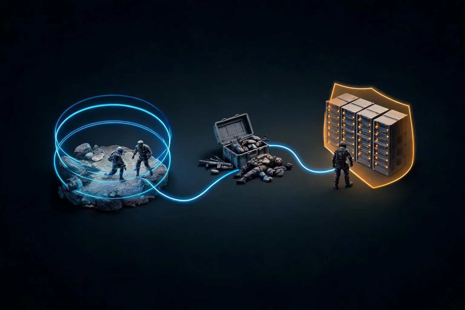 Unreal Engine Battle Royale Gameplay Systems Guide workflow diagram for Model data and transitions explicitly