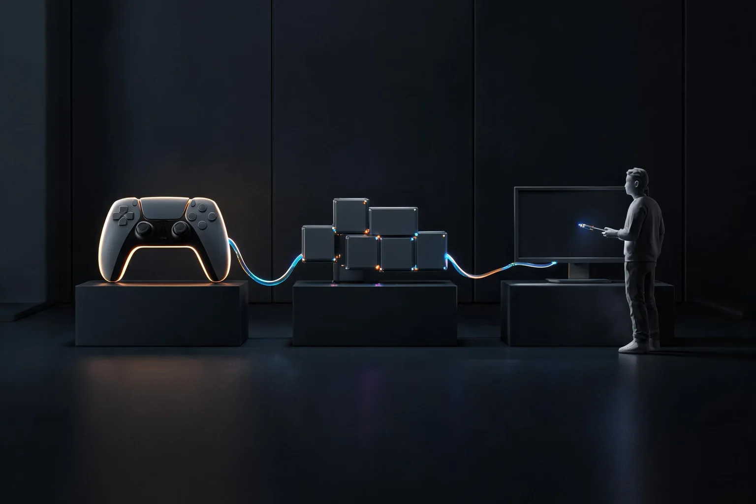 Unreal Engine Blueprints: A Beginner Guide to Visual Scripting workflow diagram illustrating Explain place behavior where designers and programmers can maintain it using Event Graph execution and variables and functions as the visible checkpoints.