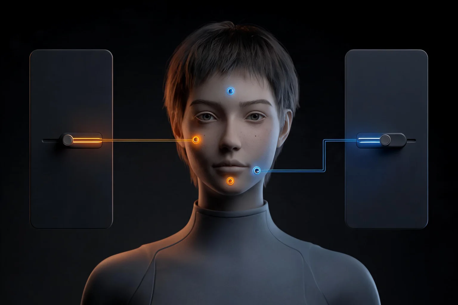 Unreal Engine Character Customization and Morph Target Guide editorial cover illustrating morph targets, modular meshes, Mutable or data-driven variants, and cloth and groom compatibility
