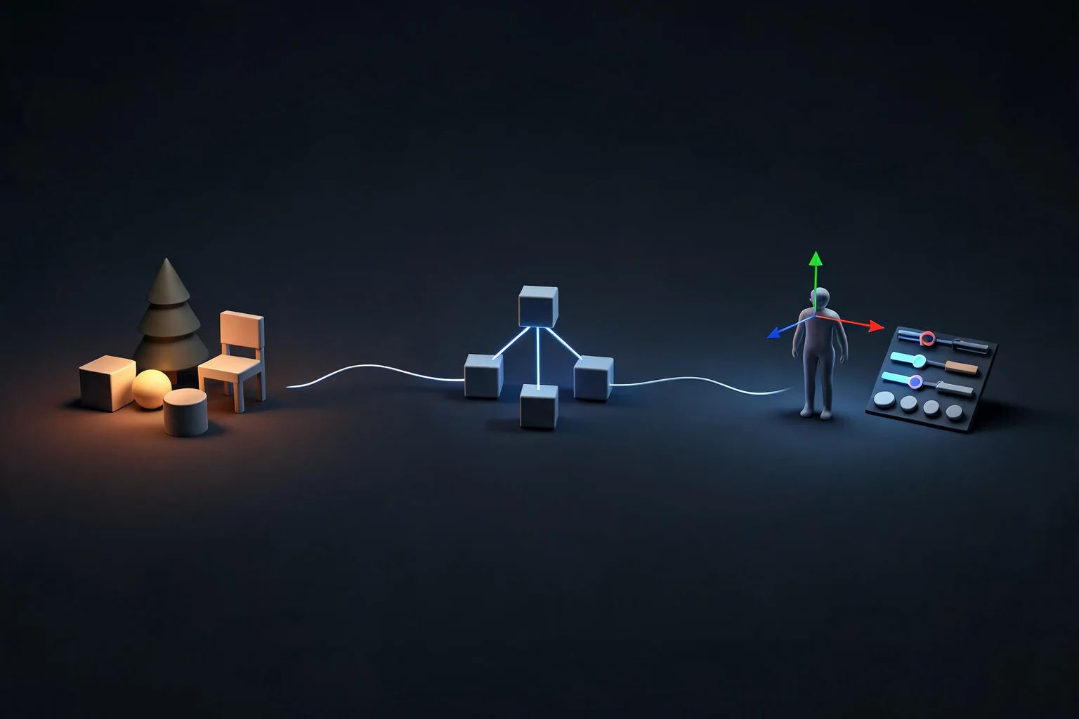 Unreal Engine Editor Interface and Viewport Guide workflow diagram illustrating Explain connect viewport, Outliner, Details, Content Browser, levels, and assets using viewport controls and World Outliner as the visible checkpoints.