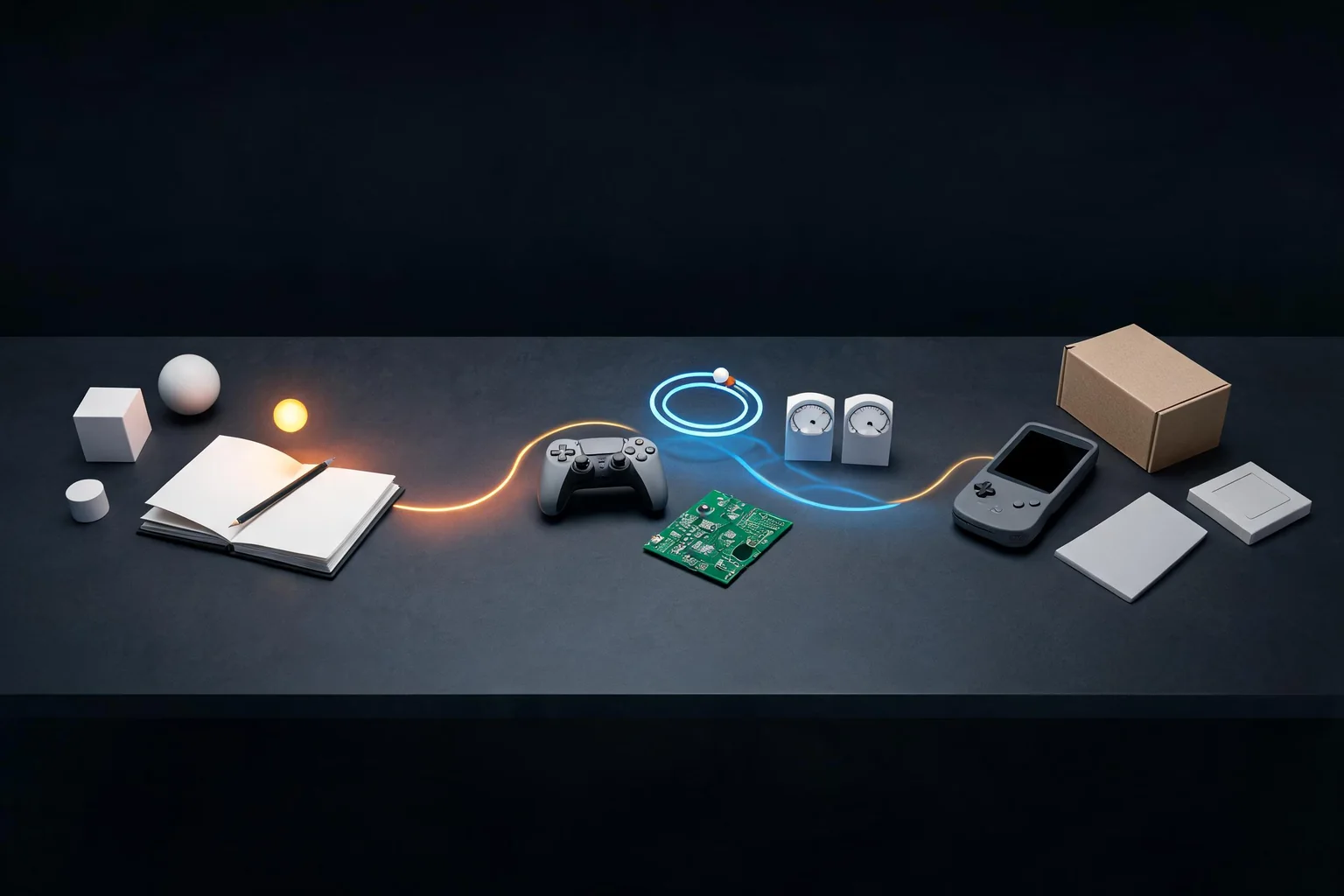 Game Development Foundations: From Idea to Playable Build workflow diagram illustrating Explain prove scale, traversal, interaction, combat, or progression before polish using game concept and audience and prototype and core loop as the visible checkpoints.