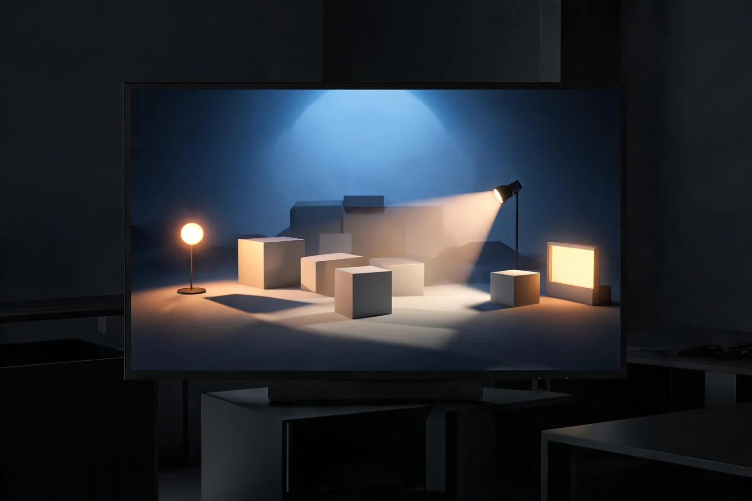 Unreal Engine Lighting Workflow Guide editorial cover illustrating directional and sky light, point spot and rect lights, static versus dynamic paths, and exposure and shadow budget