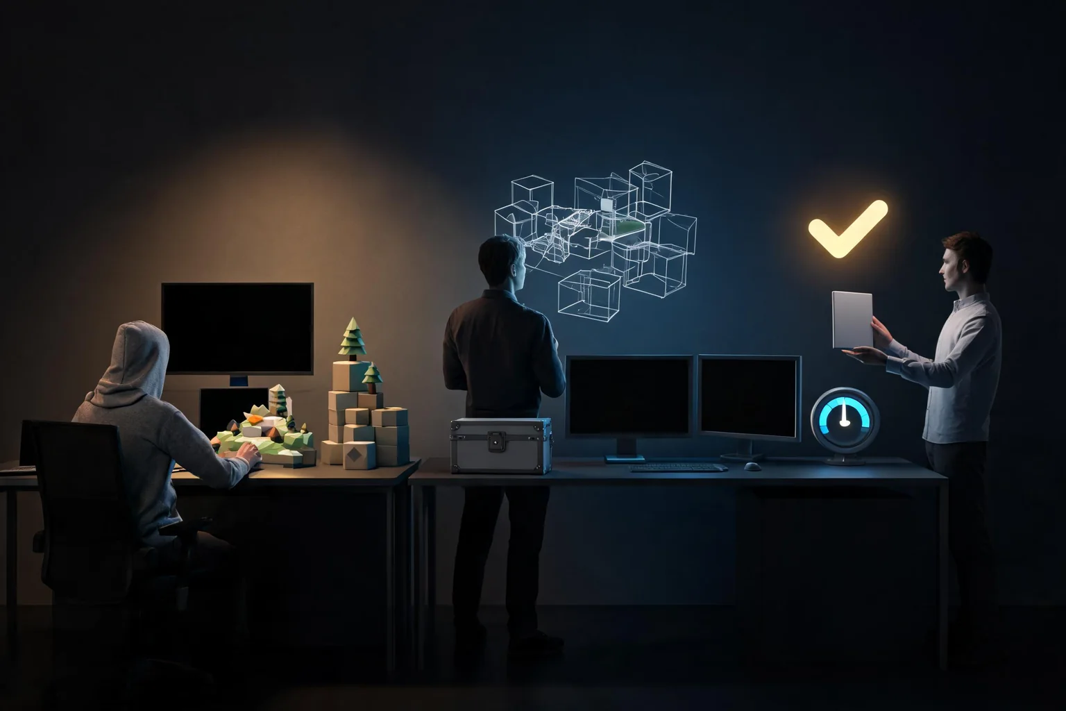 Unreal Engine for Indie Game Development validation diagram illustrating Help readers distinguish marketplace license and production ownership evidence from packaging performance and shipping evidence failure or ambiguity.