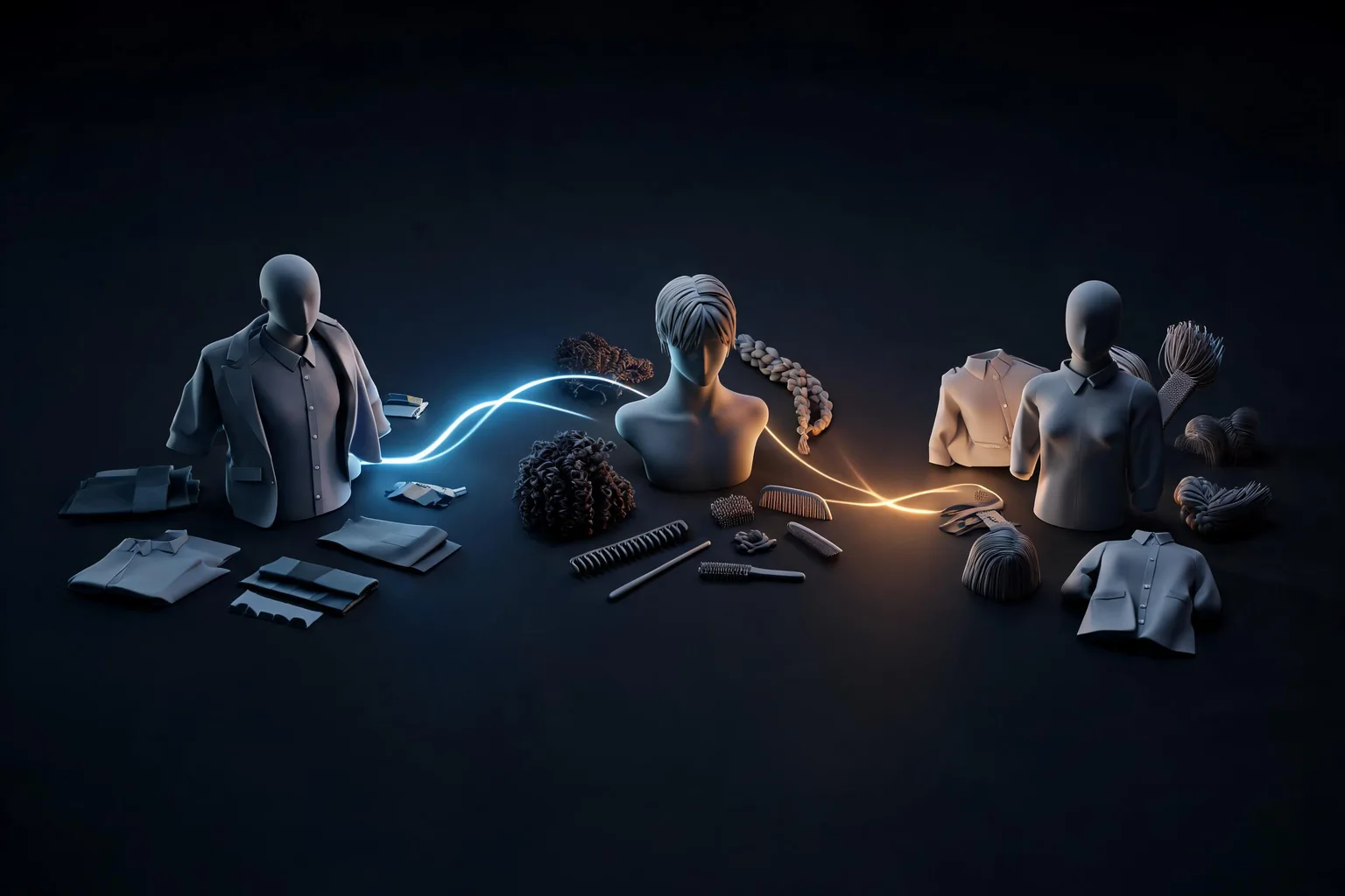 MetaHuman Clothing, Hair, and Groom Workflow workflow diagram illustrating Explain check scale, hierarchy, bind pose, naming, curves, and licenses using wardrobe mesh fit and cloth simulation as the visible checkpoints.